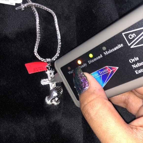 Real diamond cross and tennis chain set necklace huge sale best gift only 1 left - Picture 4 of 6